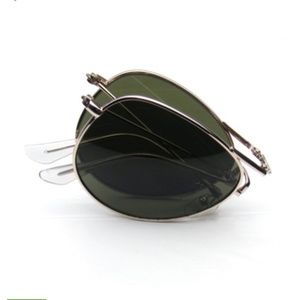 Folding Pocket Metal Aviator Sunglasses New